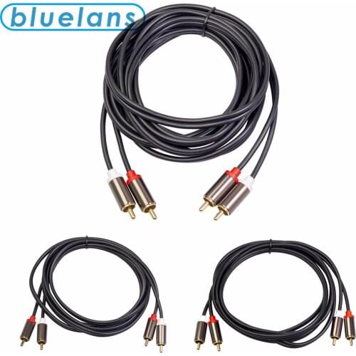 1M/2M/3M 2RCA to 2RCA Male to Male Lotus Cable AV Four-head Amplifier Audio Line Two-way Amplifier Audio 4 Head RCA Cable