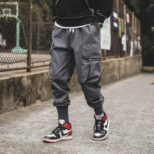 Korean Style Sweat Pants Black Track Pants Plus Size Men Japanese Streetwear Carog Pants 2021 Hip Hop Baggy Joggers