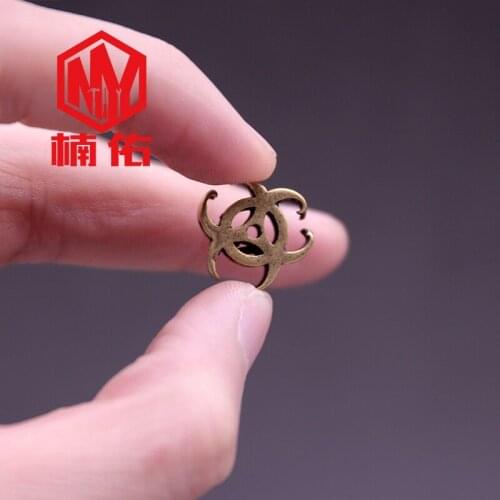 1PC Brass Hollow Graphic EDC Paracord Knife Bead Survival Bracelet Ornament Accessory Pendant