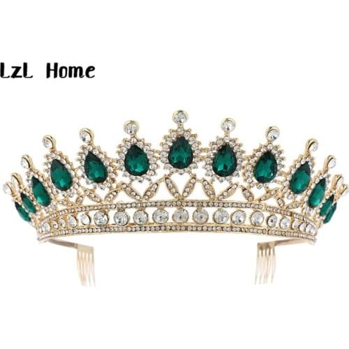LzL Hom Bridal Jewelry Crown Water Drop Crystal Headdress Women Hair Accessories Wedding Accessories Jewelry Crown
