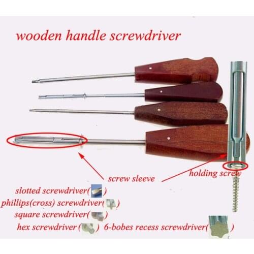 Medical orthopedics instrument stainless steel screwdriver wooden handle with screw sleeve for surgical&vet use instrument