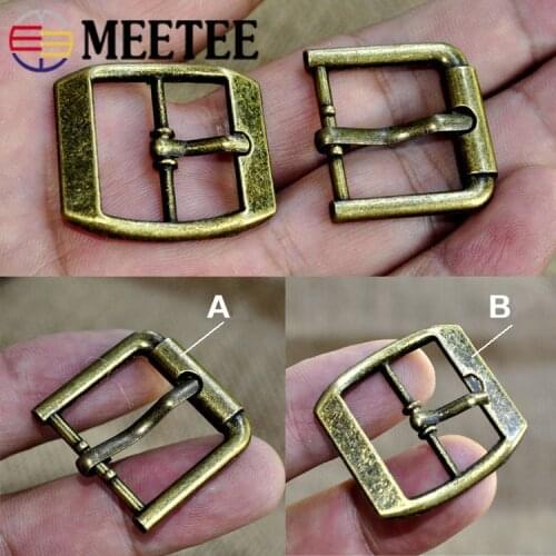 Meetee 5/10pcs ID20mm Metal Pin Bronze Buckle Adjustment Straps Button Handbag Luggage Leather Crafts Hardware Accessories BF502
