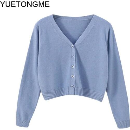 Sweet cute girl knitting sweater lazy simple style sleeve Harajuku girl uniform sweater coat