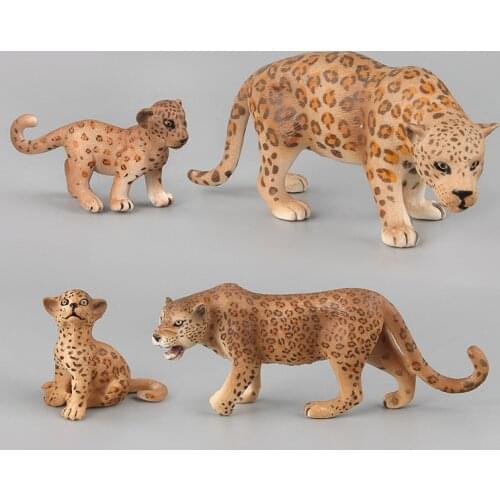 Diy Simulation Leopard Model Painted Leopard Ornaments Hanging Plastic PVC Solid Toys for Children Kids Birthday Gfits