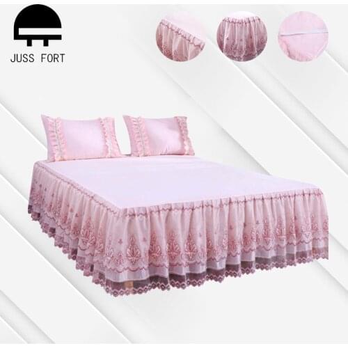 Fashion Lace Ruffle Bed Skirt Quality Thicken Elastic Non-Slip Bedspreads Sheet Soft Mattress Cover Queen Full Twin Bed Covers