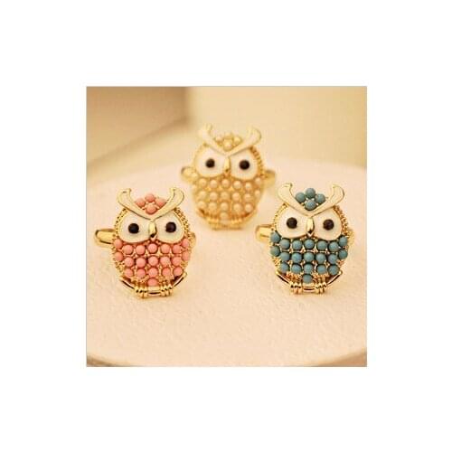 Fashion accessories owl exquisite pearl adjustable ring women jewelry wholesale free shipping/anel/anillos/aneis/anneau/bague