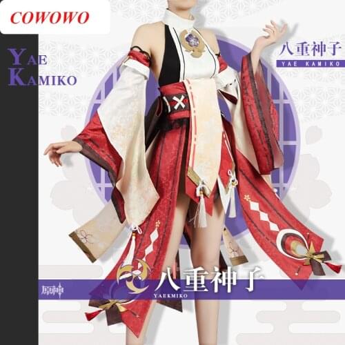 [Customized]Anime! Genshin Impact Yae Kamiko Game Suit Kimono Uniform Cosplay Costume Halloween Party Role Play Outfit Women NEW