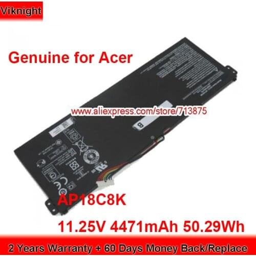 Genuine AP18C8K Battery AP18C4K for Acer Swift 3 SF314-57-309B SF314-57-56J5 SF314-57G-765U 11.25V 4471mAh 50.29Wh