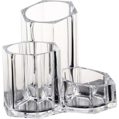 Transparent Cosmetic Organizer Makeup Brush Holder Storage Box Plastic Box Jewelry Pen Supplies Business Card Storage