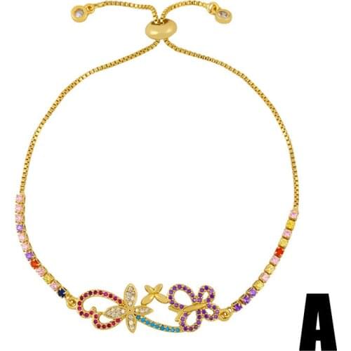 Bracelet Original Small Fresh Butterfly INS Wind Crystal Inlaid With Colored Zircon Bracelet