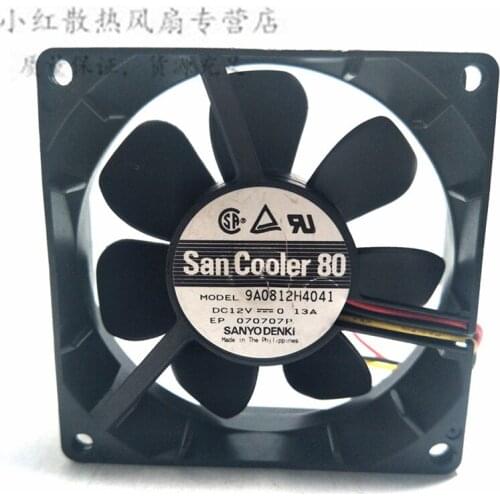 Original 9A0812H401 8cm 8025 12v 0.13A double ball gale volume ultra-quiet three-wire speed measurement chassis power supply fan