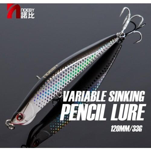NOEBY Pencil Fishing Lures 120mm 33g Long Casting Sinking Wobbler Artificial Hard Bait for Sea Bass Pike Tackle Fishing Lure