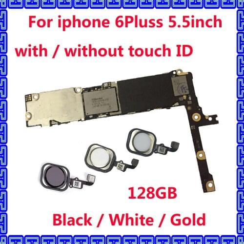 With / Without Touch ID motherboard for iphone 6Plus 128GB Original unlocked IOS system mainboard with chips for iphone 6 Plus