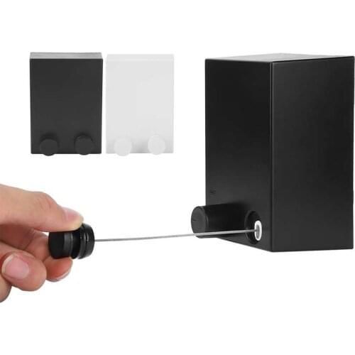 Telescopic Retractable Clothesline Adjustable Wall Mounted Clothes Drying Rope String Stainless Steel Hanging Wire for Bathroom