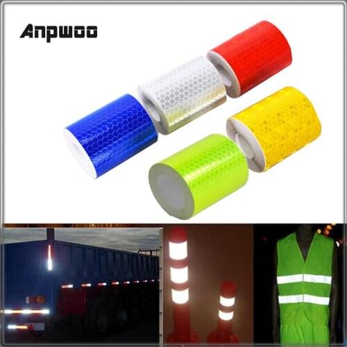 Car Reflective Material Tape Sticker Automobile Motorcycles Safety Warning Tape Film Car Stickers Car Styling Anpwoo RS01 5cmx3m
