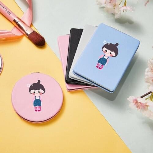 Fashion Cute Makeup Mirror with 2 Side for Girl Portable travel Folding Funny Compact Cosmetic Vanity Pocket Magnifying Mirrors