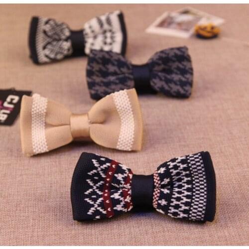 10color new Korean fashion designer high quality mens knitted bow tie Jacquard knitting bowtie for business wedding 50pcs/lot