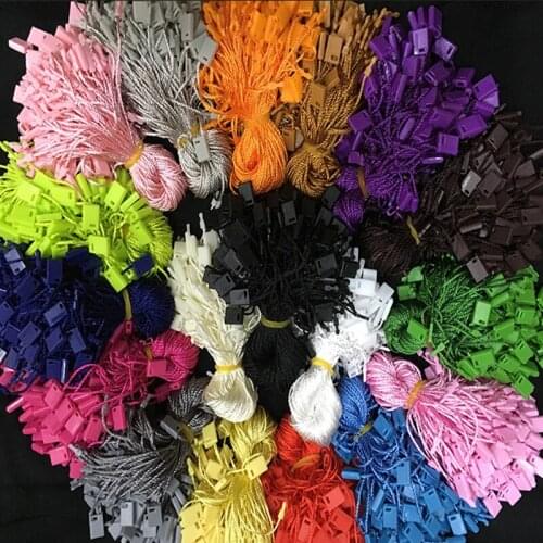 1000pcs/Bag Color Tags Square Rope Strings/Cords Length 18cm 1mm Dia String Seal Garment/Wedding Dress Hang Tag String/Cords