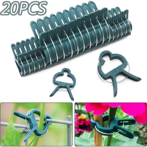 20Pcs Reusable Durable PP Gardening Spring Clip Tree Plants Flower Seedling Stem Vine Support Clips Garden Tool
