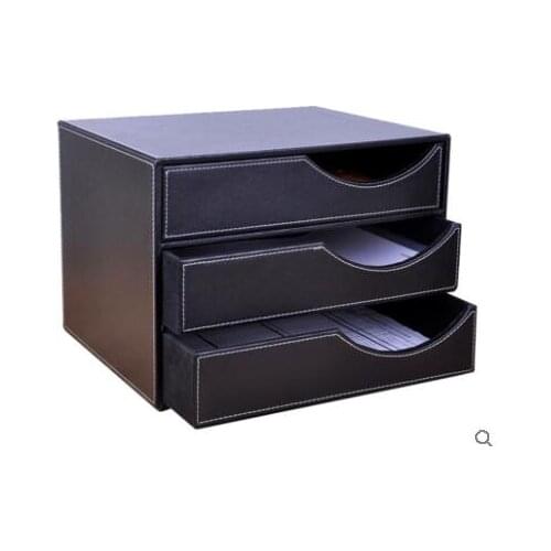 3drawers wood structure synthetic A4 desktop file cabinet office table document desk organiser for office storage