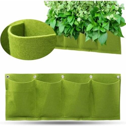 4 Pockets Pocket Felt Wall Hanging Planting Corrosion-resistant Bag Plant Growing Vertical Garden Growing Durable Bag