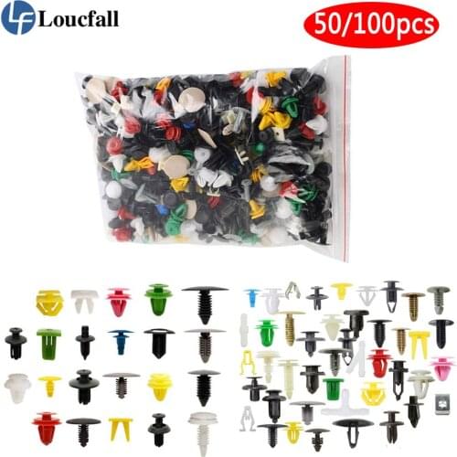 50/100pcs Mixed Auto Fastener Universal Car Bumper Clips Retainer Fastener Rivet Door Panel Liner For All Car Automobile Stuff