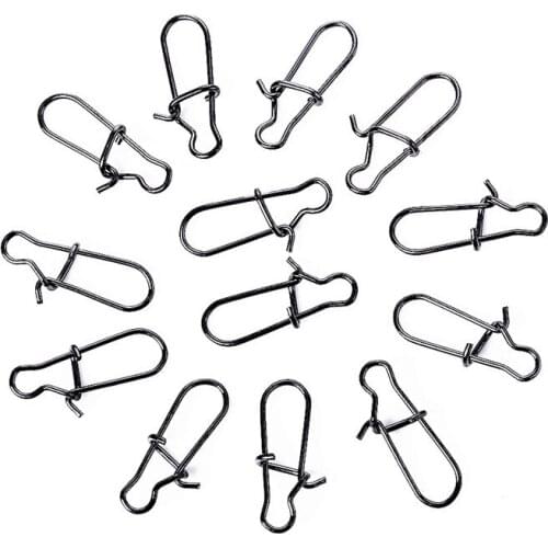 50pcs/bag 2/4/6/8# Fishing Accessories Eight-ring Connector Stainless Steel Metal Snap Fishhook Swivels Tackle for Hooks Fishing