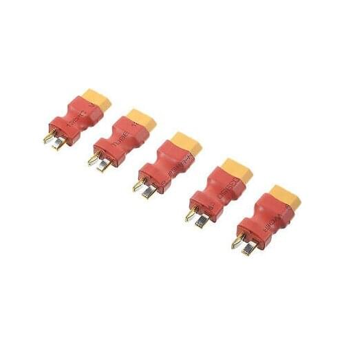 5x T Plug Male to XT60 Male Converter Adapter for RC Model Lipo Battery