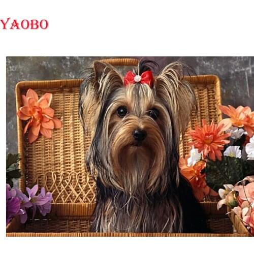 Full Drill Diamond Embroidery Yorkshire Terrier dog DIY Diamond Painting Cross Stitch 5D Sewing Art Crafts Mosaic Kit Wall Decor