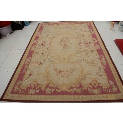 Free Shipping 6'X9' French Aubusson rug hand woven100% New Zealand wool rugs and carpets