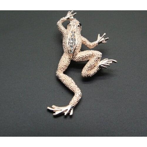 Fashion diamond frog brooch badge pin jewelry Retro Animal Brooch Suit Coat Brooch Collar Pin Accessories Holiday party gifts