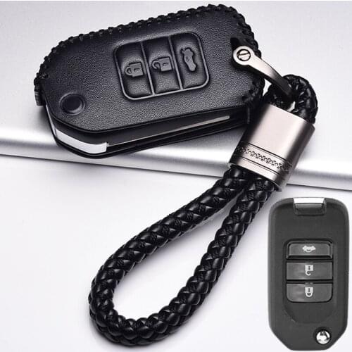 Key Covers Car Key case for Honda Civic Accord City CR-V Jazz XR-V Vezel HR-V FRV Crider Odyssey Folding smart key Leather