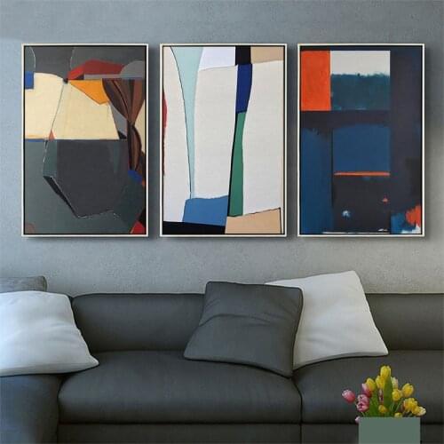 DDWW Modern Retro Color Combination Wall Painting Posters Prints Abstract Wall Pictures For Living Room Gallery Home Decor