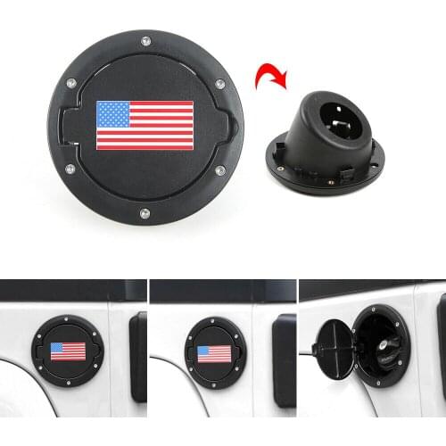 US Flag Fuel Filler Door Gas Lid Cap Tank Cover for 2007-17 for Jeep JK Wrangler JK