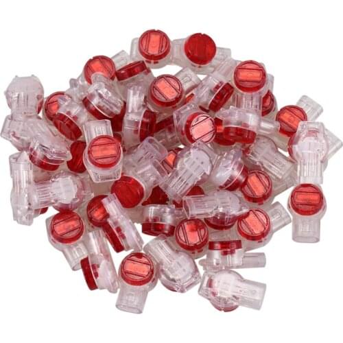 GTBL 55 Pieces Gel Splice UR Connector 3 Port Wire Connectors Red+Clear