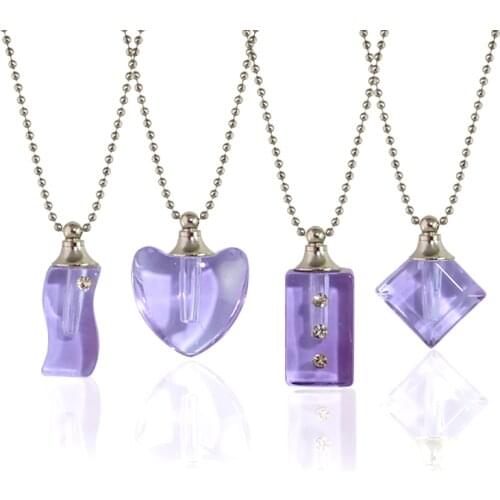 2PCS Crystal Vials Urn Pendant Memorial Suncatcher Urn Jewelry Cremation Jewelry Urn Necklace for Ashes Crystal Urn Necklace
