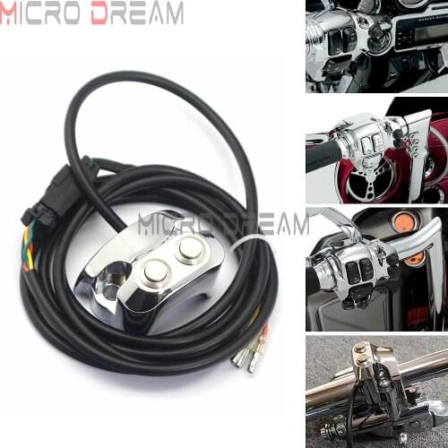 Air Ride Switch Controller 1" Handle Bar Controls Kit for Harley Dyna Sportster V-Rod IP67 Waterproof 2 Self-resetting Switches