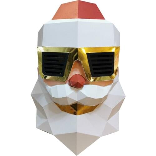 Father Christmas Mask Childrens Handmade DIY Gift Decoration Folding Headgear Christmas Decoration