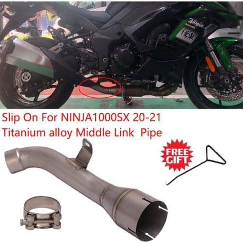 Motorcycle Titanium alloy Exhaust Modified Middle Link Pipe Catalyst Delete Pipe For Kawasaki Ninja 1000SX Z1000SX 2020 2021