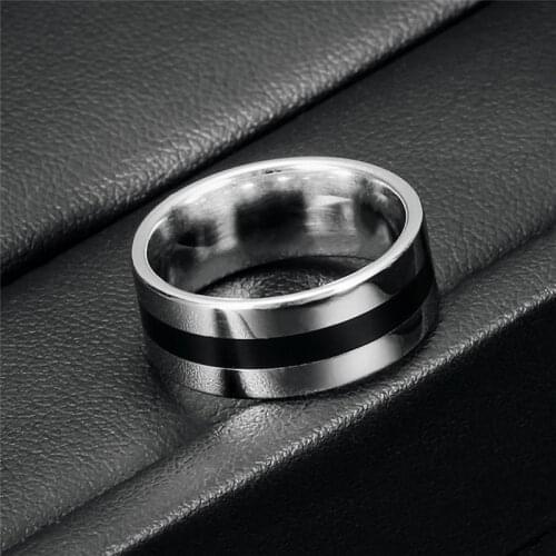 ZORCVENS 316L High Quality Men Epoxy Titanium Stainless Ring Lover Couple Rings for Women Men silver color Vintage Cool Rings