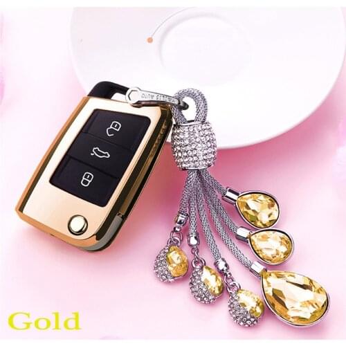 Soft TPU Car Key Protection Case Protector Cover Shell Holder Ring for Cars Accessories For VW Golf-7 Tiguan-L POLO