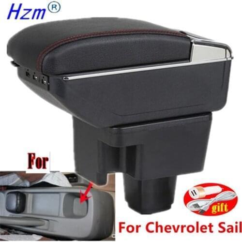 For Chevrolet Sail Armrest For Chevrolet Sail car Center Console Storage armrest Box modification accessories with USB