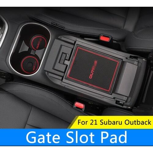 QHCP Car Gate Slot Anti-slip Cup Armrest Storage Pad Coaster Door Groove Mat Non-slip For Subaru Outback 2021 Interior Accessory