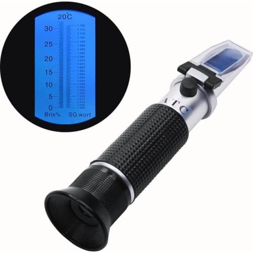 GTBL Beer Wort and Wine Refractometer, Dual Scale - Specific Gravity 1.000-1.120 and Brix 0-32%, Replaces Homebrew Hydrometer