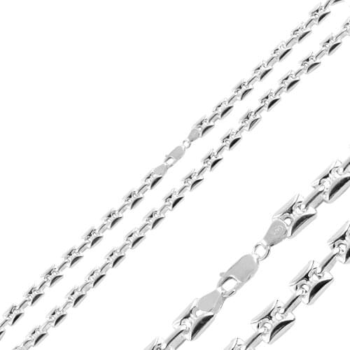 Silverlina Silver 8mm Square Hollow Sailor Chain Necklace