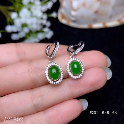 KJJEAXCMY boutique jewelryar 925 sterling silver inlaid natural jasper gemstone female earrings earrings support detection