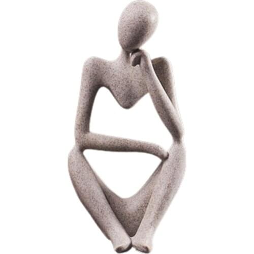 Nordic Abstract Thinker Statue Resin Figurine Office Home Decoration Desktop Decor Handmade Crafts Sculpture Modern Art