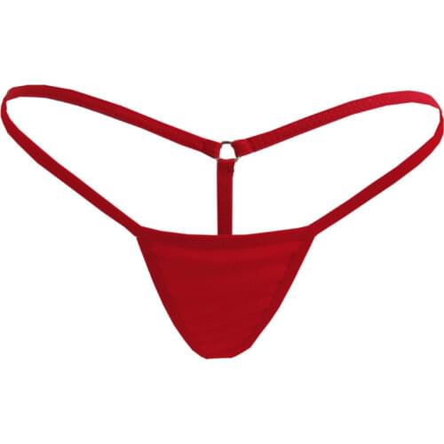Sexy lingerie femme underwear women panties ropa interior femenina tanga thong Solid color String Traceless Metal ring T-back