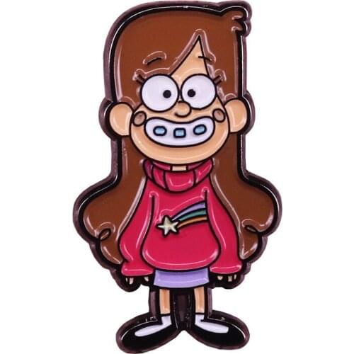 Fun Enamel Pins Cute Girl Metal Cartoon Brooch Backpack Hat Bag Collar Lapel Badge Men Women Fashion Jewelry Fans Gift Wholesale