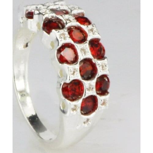 YaYI Fashion Women Jewelry Ring Red Zircon CZ Silver Color Engagement Rings wedding Rings Party Rings Gift